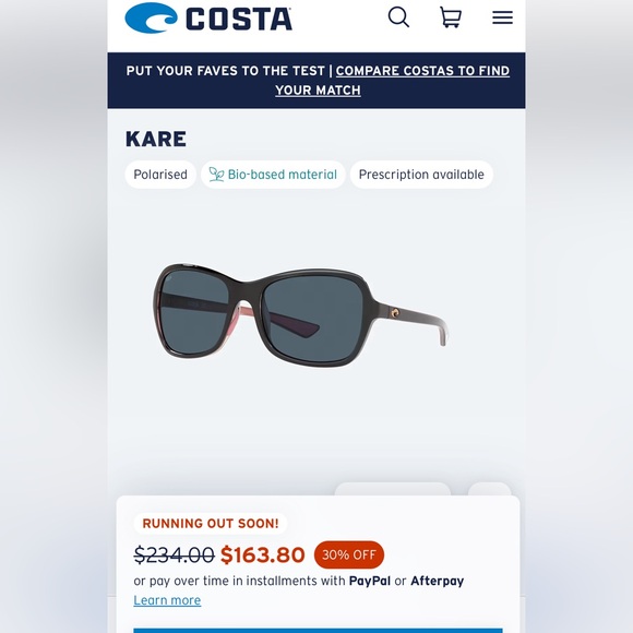 Costa Pink and Black Sporty Sunglasses